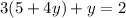 3(5+4y)+y=2