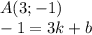 A(3;-1)\\-1=3k+b