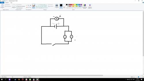 Начертите схему электричесской цепи сосиоящей из источника тока двух паралельно соединённых ламп вык