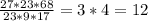 \frac{27*23*68}{23*9*17} = 3*4=12