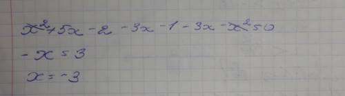 Решите уравнение: x^2 + (5x-2) - (3x+1) = 3x + x^2 42 !