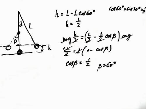 Тело прикрепленное к длиной нерастяжимой и невесомой нити отклоняется на угол 60 от вертикали. когда