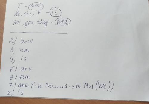 Fill in am,is or are 1) sister 2) friends 3) good boy 4) brother 5)? 6) the garden 7)sally and