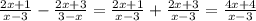 \frac{2x+1}{x-3} - \frac{2x+3}{3-x} = \frac{2x+1}{x-3} + \frac{2x+3}{x-3} = \frac{4x+4}{x-3} \\ \\