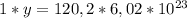 1*y = 120,2*6,02*10^{23}