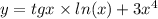 y = tgx \times ln(x) + 3 {x}^{4}