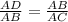 \frac{AD}{AB}= \frac{AB}{AC}