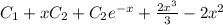 C_1+xC_2+C_2e^{-x}+\frac{2x^3}{3}-2x^2