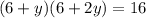 (6+y)(6+2y)=16