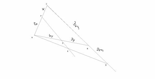 Точка р делит сторону ас треугольника авс в отношении ар: рс = 5: 1, точка s делит сторону ав в отно