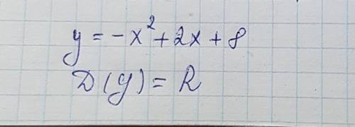 Найдите область определения функции у= -х^2+2х+8