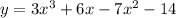 y = 3x^{3}+6x - 7x^{2} - 14