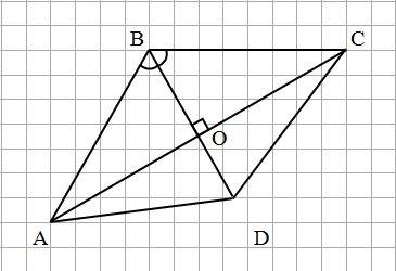 Вчетырехугольнике диагонали ас и bd перпендикулярны. диагональ bd образует со сторонами ba и bc равн
