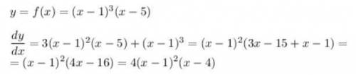 Please help me! find dy/dx if y=f(x)=((x-1)^3)(x-5)