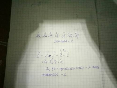 Напишите структурные формулы веществ: 1) гептилен-2; 2) 2,4,4-триметил-3-этилпентен-2.