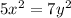 5 {x}^{2} = 7 {y}^{2}