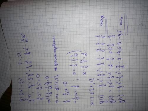 Найдите наибольшее и наименьшее значения функции y=3x+2x^2+1/3x^3 на промежутке [-2,0]