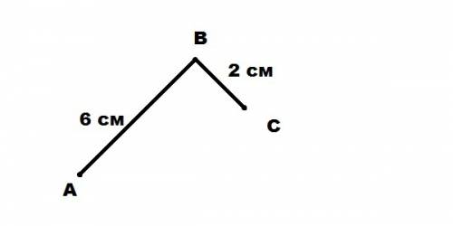 Навестить ломаную из двух звеньев . первое звено 6см а второе равно 1/3 длины первого звена . заране