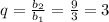 q=\frac{b_2}{b_1}=\frac{9}{3}=3