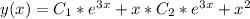 y(x)=C_1*e^{3x}+x*C_2*e^{3x}+x^2