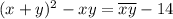 (x+y)^2-xy=\overline{xy}-14