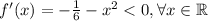 f'(x)=-\frac{1}{6} -x^2