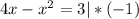 4x-x^2=3 | *(-1)