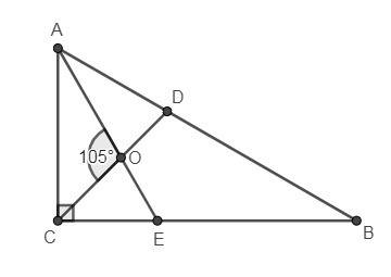 Впрямоуглольном треугольнике abc угол c=90 градусов, биссектрисы cd и ae пересекаются в точке o. уго