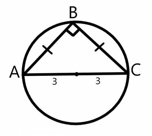 Окружность радиуса 3 с центром на основании равнобедренного треугольника касается его боковых сторон