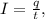 I = \frac{q}{t},