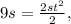 9s=\frac{2st^2}{2} ,