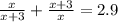 \frac{x}{x+3}+\frac{x+3}{x}=2.9