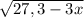 \sqrt{27,3 -3x}