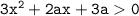 \tt 3x^2+2ax+3a0