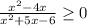 \frac{x^2 - 4x}{x^2 + 5x - 6} \geq 0