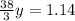 \frac{38}{3}y=1.14