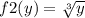 f2(y) = \sqrt[3]{y }