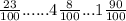 \frac{23}{100}...... 4 \frac{8}{100} ...1\frac{90}{100}