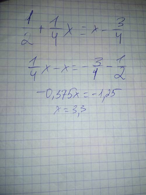 Решите уравнения а)2(5-3х)=6-5х б)2(1-х)-4(2х+8)=8х+28 в)1/2+1/4х=х-3/4