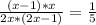 \frac{(x-1)*x}{2x*(2x-1)}=\frac{1}{5}