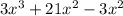 3 {x}^{3} + 21x {}^{2} - 3x {}^{2}