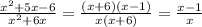 \frac{x^{2}+5x-6 }{x^{2}+6x }=\frac{(x+6)(x-1)}{x(x+6)}=\frac{x-1}{x}