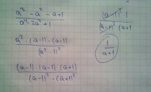 Сократить дробь a^3-a^2-a+1/a^4-2a^2+1