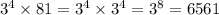 {3}^{4} \times 81 = {3}^{4} \times {3}^{4} = {3}^{8} = 6561