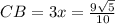 CB=3x=\frac{9\sqrt{5}}{10}