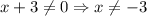 x + 3 \neq 0 \Rightarrow x \neq -3