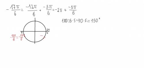 На числовой окружности отметьте точку с - 17п/6