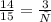 \frac{14}{15} = \frac{3}{х}