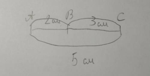 Пусть отрезки ab = 2 см, bc = 3 см. означает ли это, что длина отрезка ac = 5 см? поясните свой отве