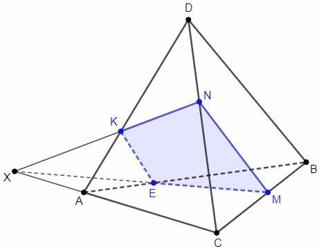 1) abcda1b1c1d1 - параллелепипед. е принадлежит dd1; м принадлежит ab; k принадлежит bc. построить с